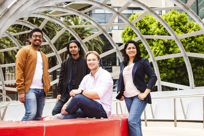 Photo de l’équipe Andisor (de gauche à droite) : Rahul Paul (responsable technique), Athul George (ingénieur logiciel), Tom Macdonald (responsable de la croissance) et Vandana Chaudhry (PDG, fondatrice)